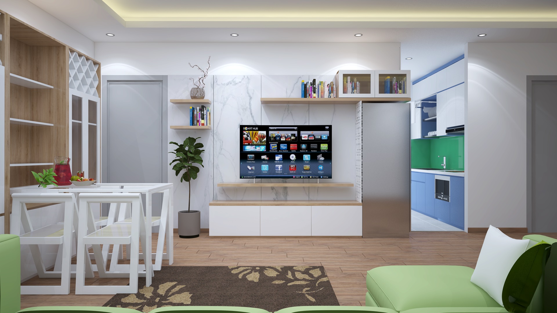 trang trí mảng tường sau tivi