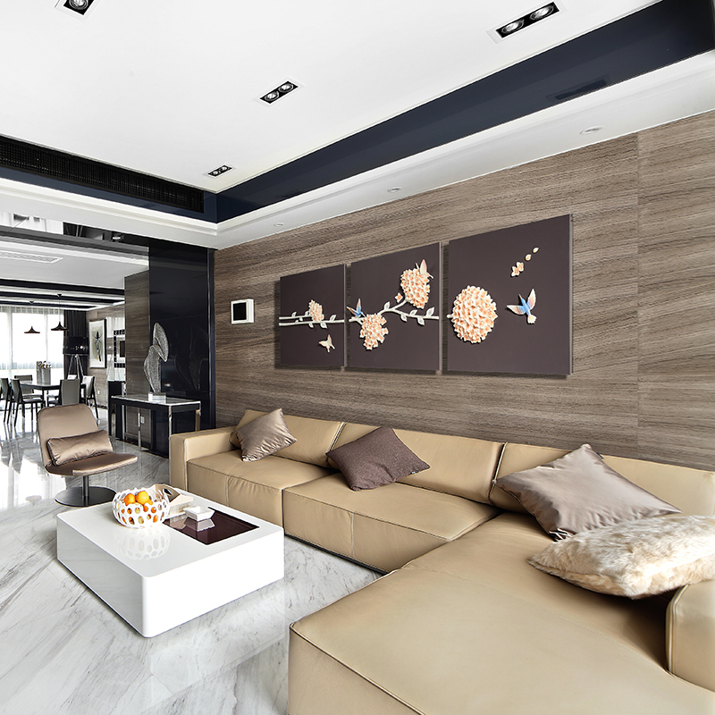 PVC vân gỗ trang trí phòng khách