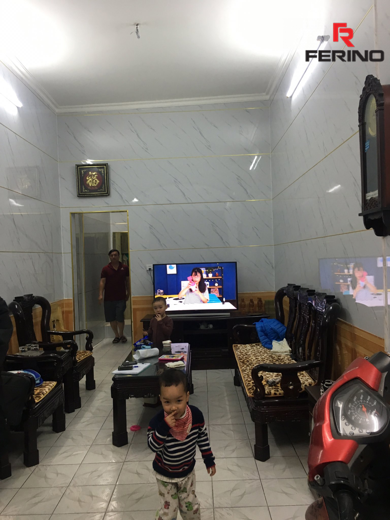 Công trình thi công tấm ốp nhựa giả đá nhà anh Hùng tại Kim Ngưu-Hà Nội