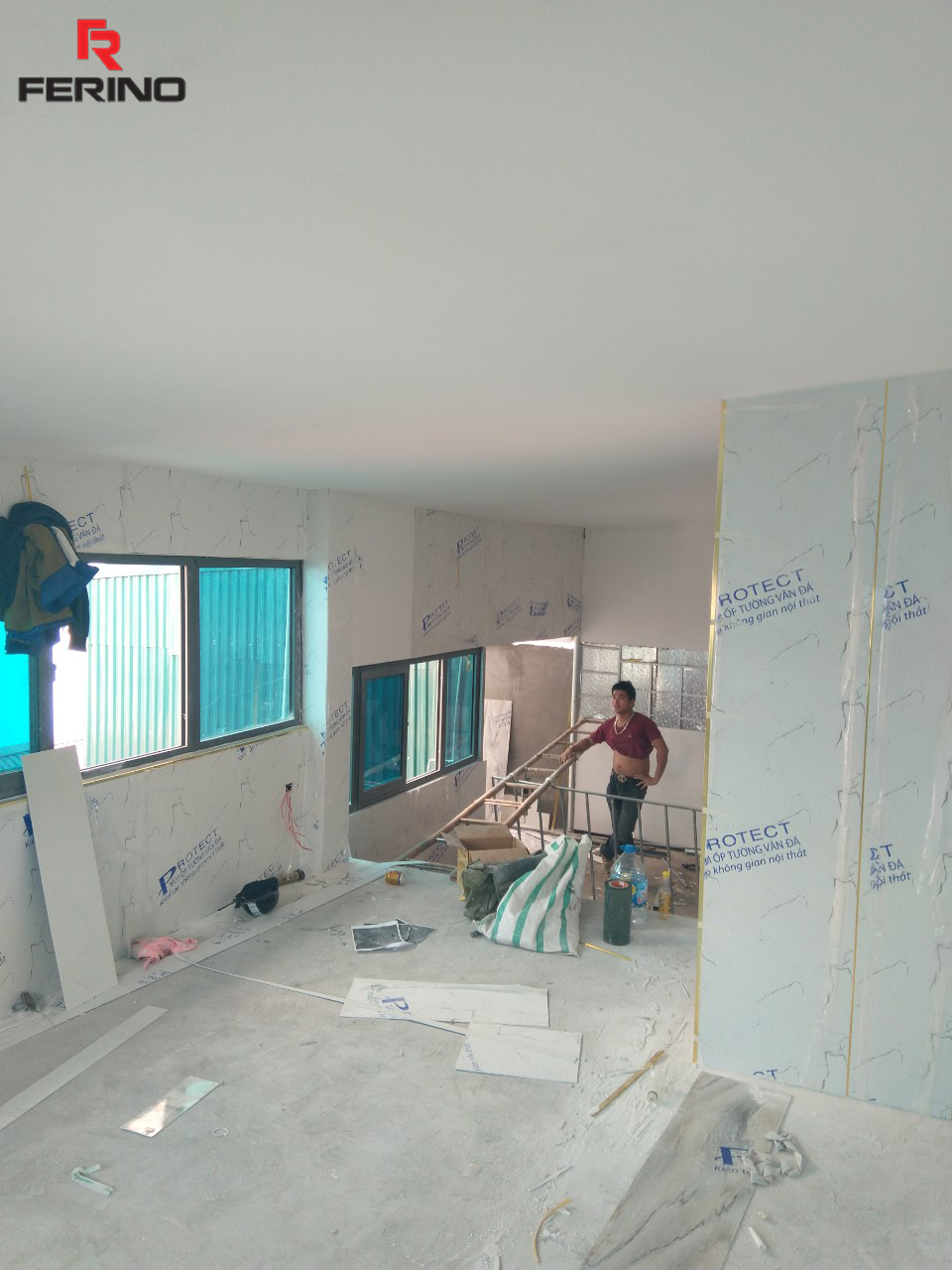 Công trình thi công tấm nhựa giả đá tại nhà bác Lợi Cầu Giấy, Hà Nội