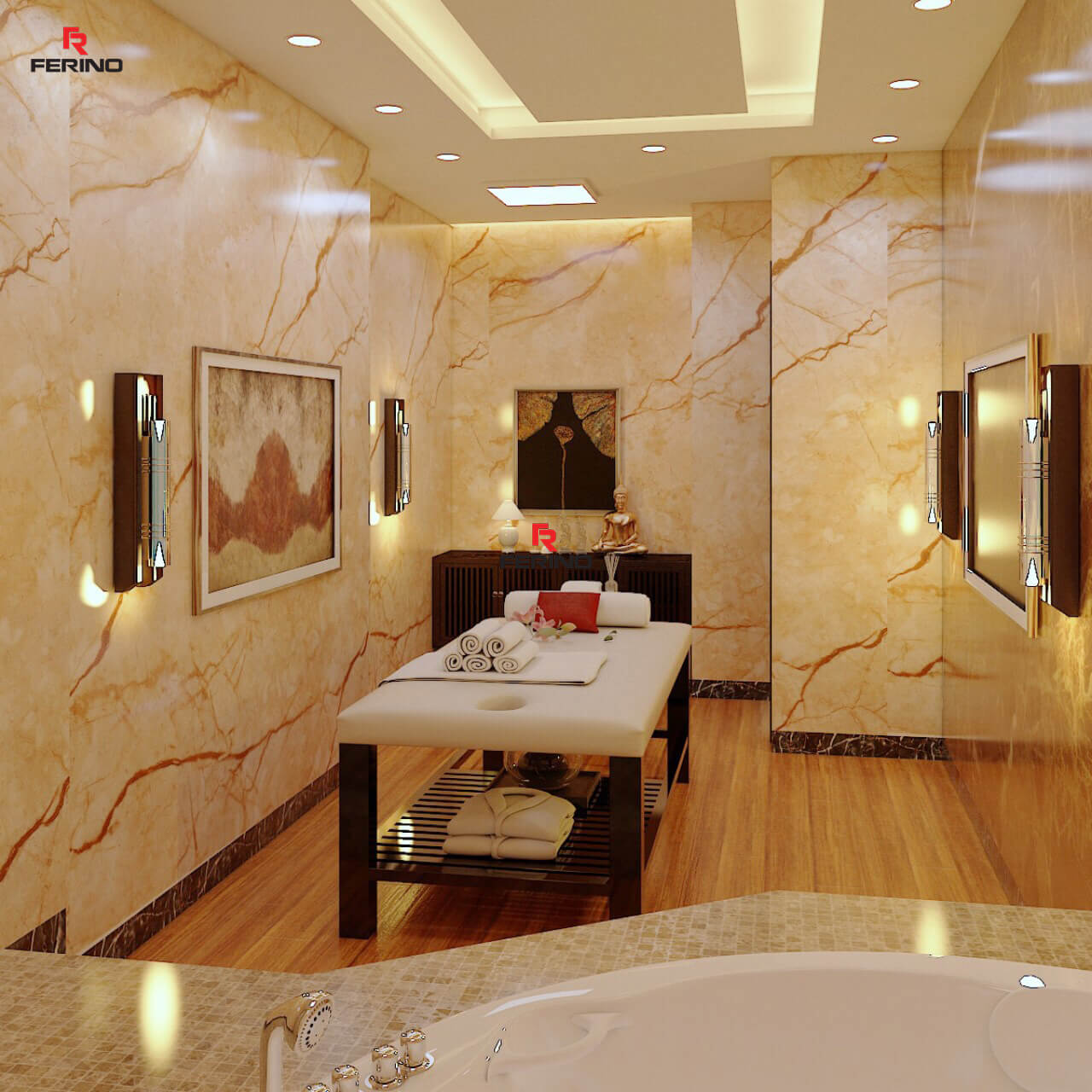 Hoàn thiện công trình tại ốp trang trí tại SPA ngõ 31 Hoàng Cầu