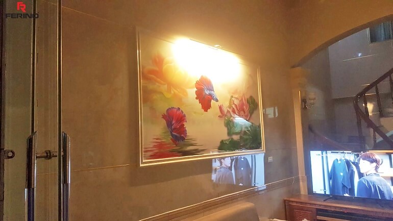 Thi công tấm ốp pvc và tranh 3d phòng khách 275 Nguyễn trãi, thanh xuân, Hà Nội