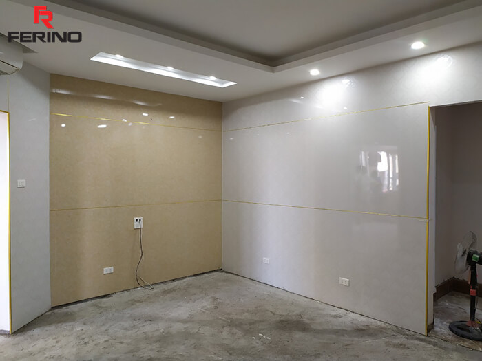 Thi công tấm PVC vân đá ốp tường tại Nguyễn Chánh Cầu Giấy Hà Nội