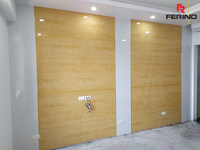 Thi công tấm PVC vân đá ốp tường tại Nguyễn Chánh Cầu Giấy Hà Nội