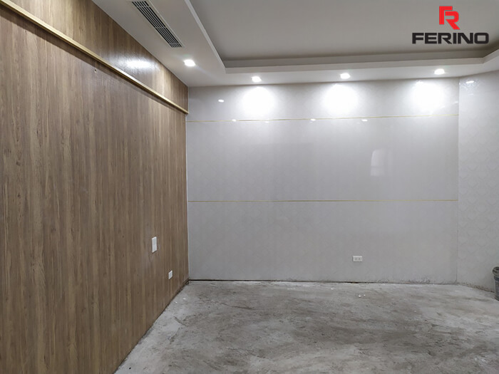 Thi công tấm PVC vân đá ốp tường tại Nguyễn Chánh Cầu Giấy Hà Nội