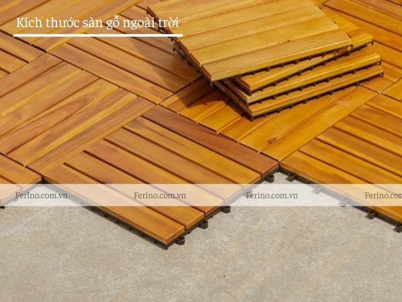 kích thước sàn gỗ ngoài trời