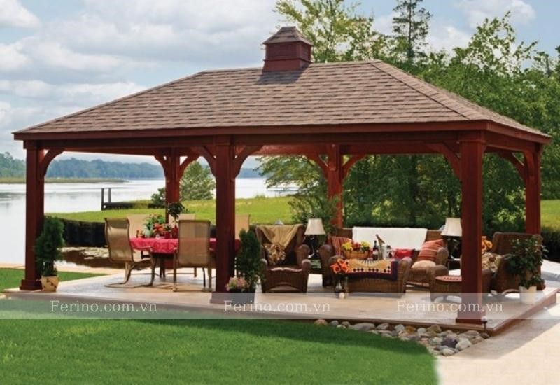 mẫu chòi gỗ nhựa composite lơn ở resort