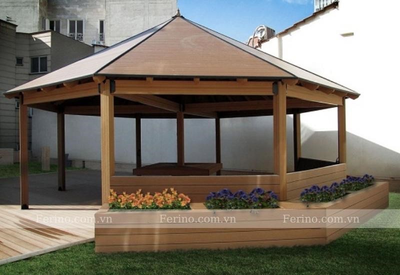 nhà chòi gỗ nhựa ngoài trời diện tích rộng