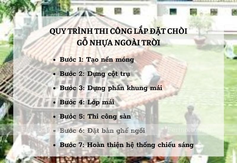 quy trình thi công lắp đặt chòi gỗ nhựa