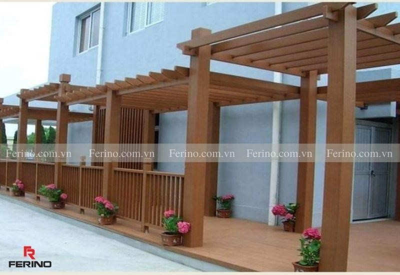 Giàn hoa gỗ nhựa ngoài trời Pergola 2