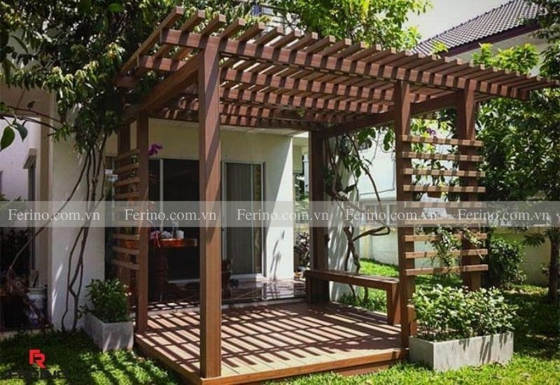 Giàn hoa gỗ nhựa ngoài trời Pergola 4