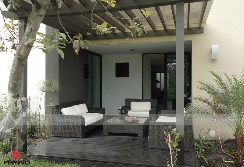 Giàn hoa gỗ nhựa ngoài trời Pergola 5