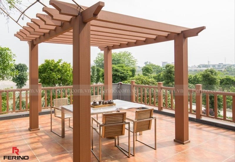 Giàn hoa gỗ nhựa ngoài trời Pergola