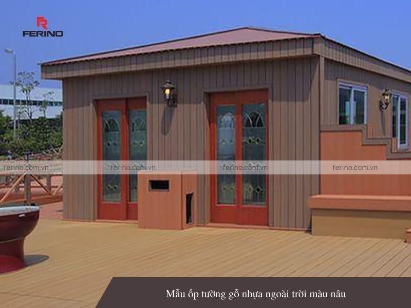 mẫu gỗ nhựa ngoài trời màu nâu