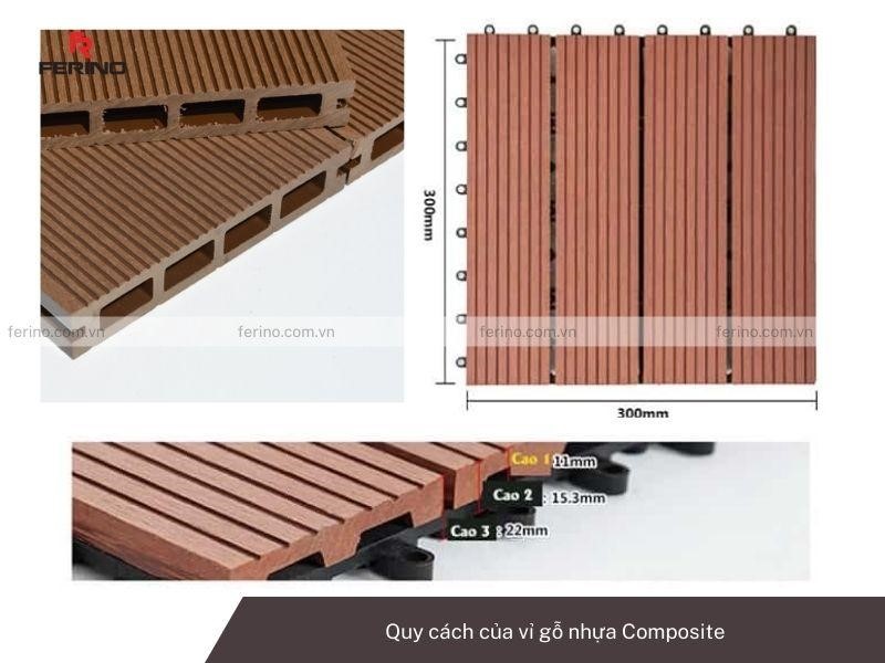 quy cách vỉ gỗ nhựa composite