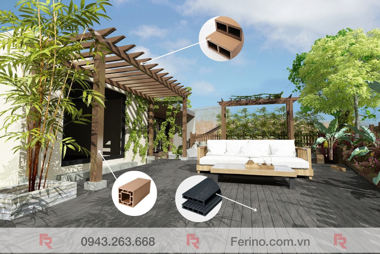 thi công giàn hoa pergola