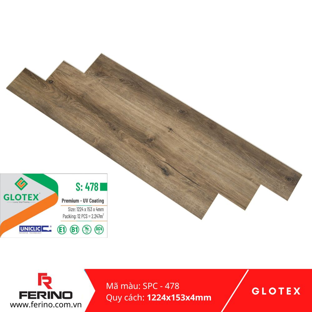 Mã màu Sàn nhựa hèm khóa SPC-4mm