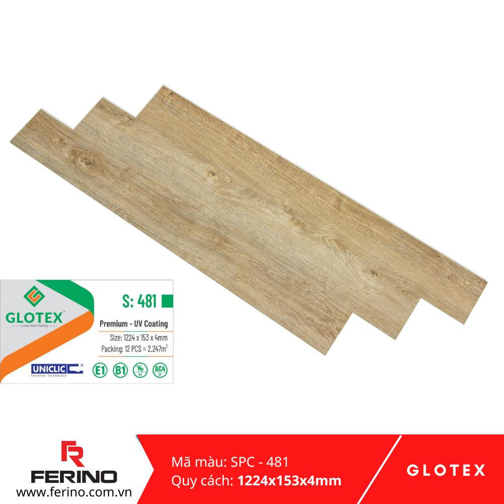 Sàn nhựa hèm khóa SPC-4mm S-481