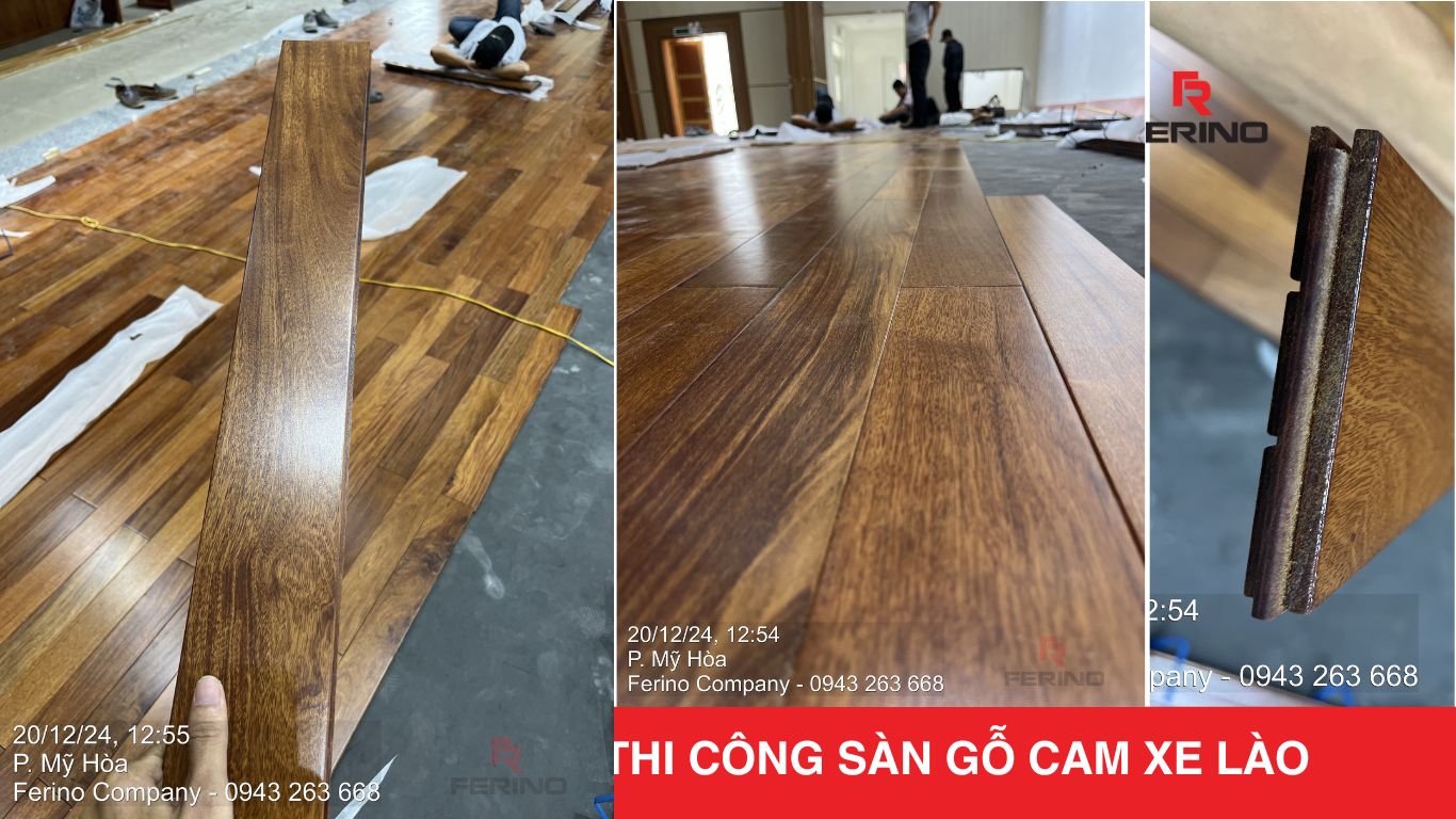 Thi Công Sàn Gỗ Cam Xe Lào Tại Thành Ủy Tỉnh An Giang