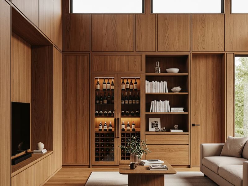 ốp gỗ phòng khách nhà ống