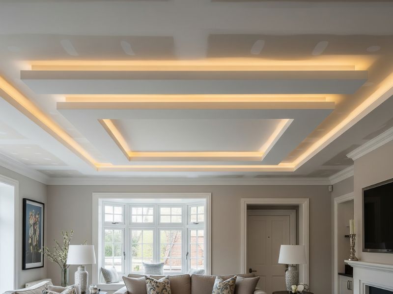 trang trí trần nhà phòng khách