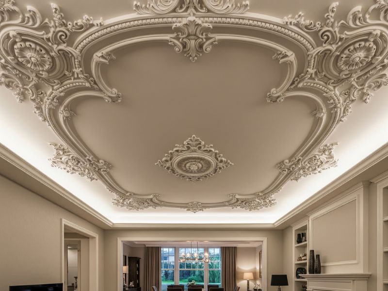 trang trí trần nhà phòng khách