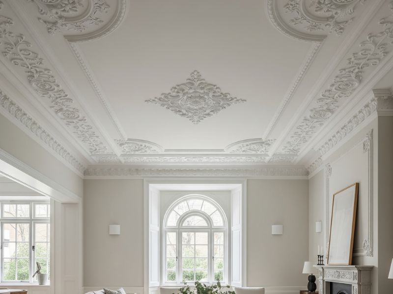 trang trí trần nhà phòng khách