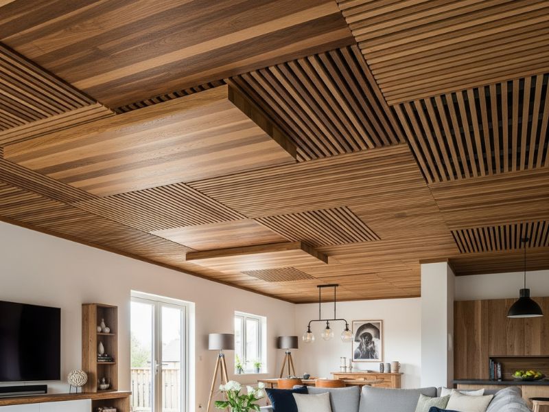 trang trí trần nhà phòng khách