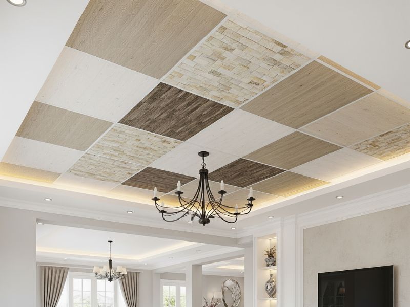 trang trí trần nhà phòng khách