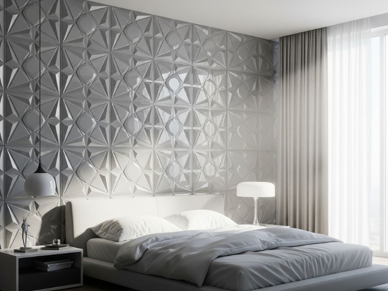 Mẫu nhựa ốp tường phòng ngủ