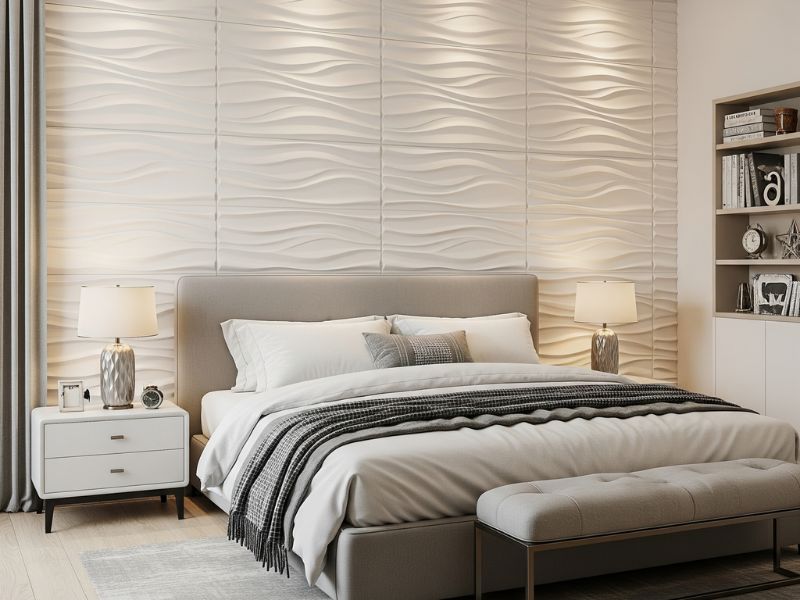 Mẫu nhựa ốp tường phòng ngủ