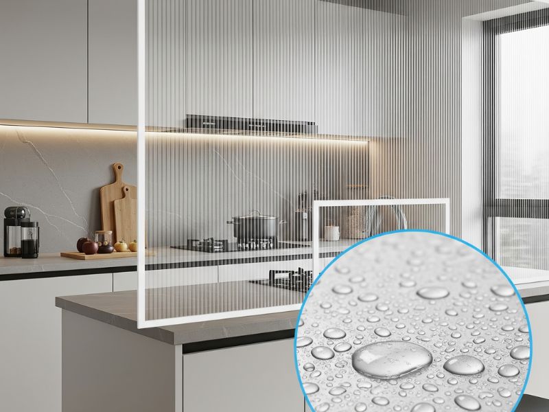 Mẫu vách ngăn phòng khách và bếp bằng nhựa