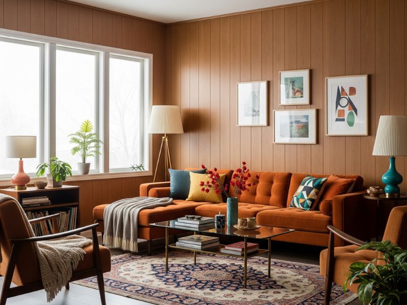 mẫu phòng khách ốp nhựa giả gỗ