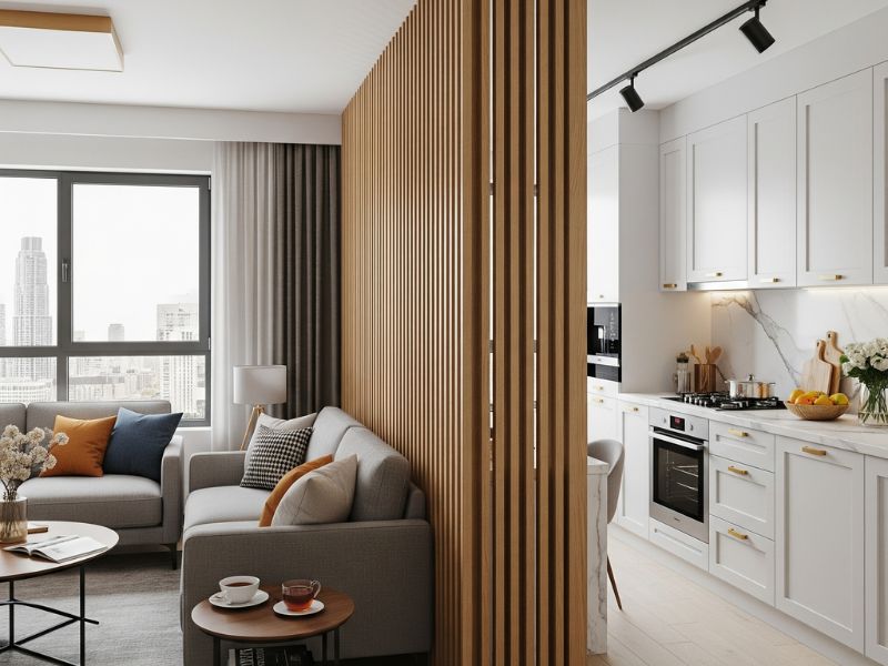 Tự làm vách ngăn phòng khách