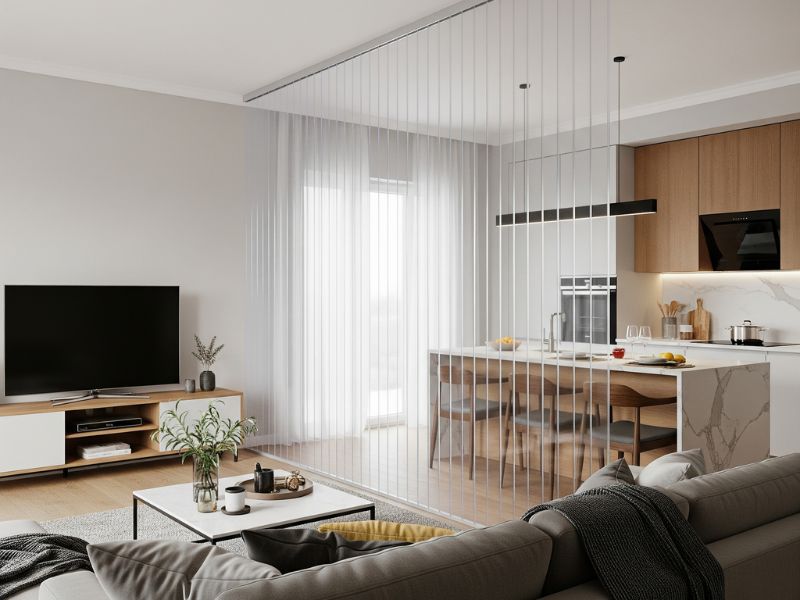 Tự làm vách ngăn phòng khách