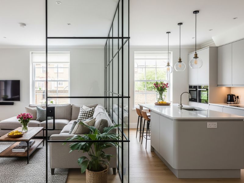 Tự làm vách ngăn phòng khách