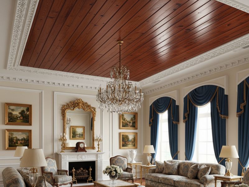 mẫu trần gỗ phẳng đẹp