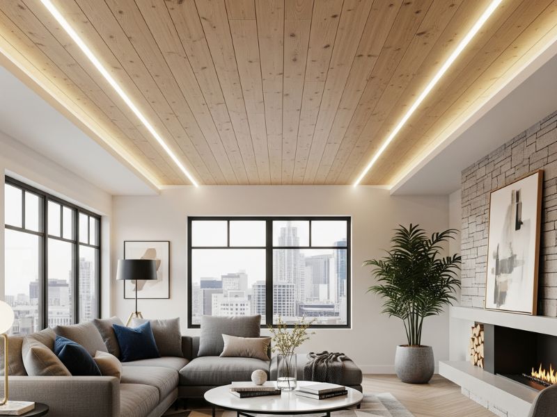 mẫu trần gỗ phẳng đẹp