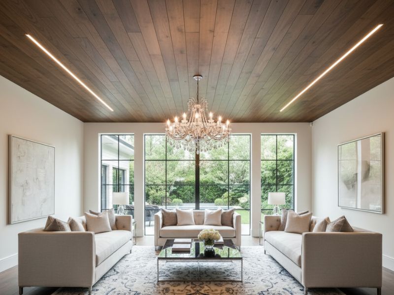 mẫu trần gỗ phẳng đẹp