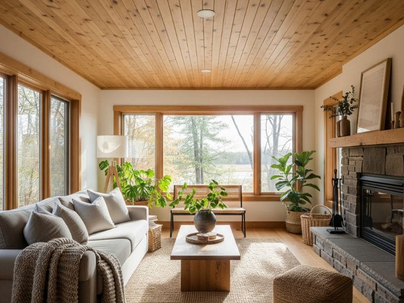 mẫu trần gỗ phẳng đẹp