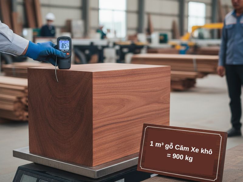 1 khối gỗ căm xe bao nhiêu kg