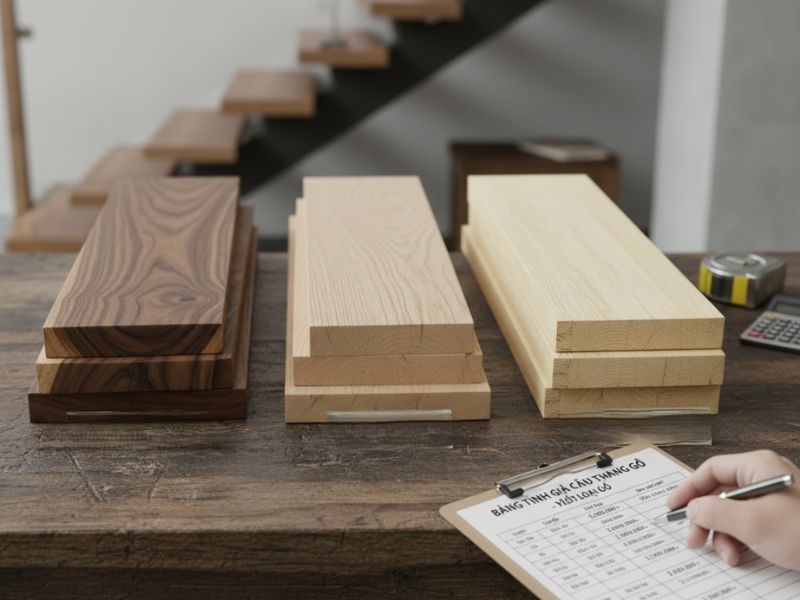 Cách tính giá cầu thang gỗ