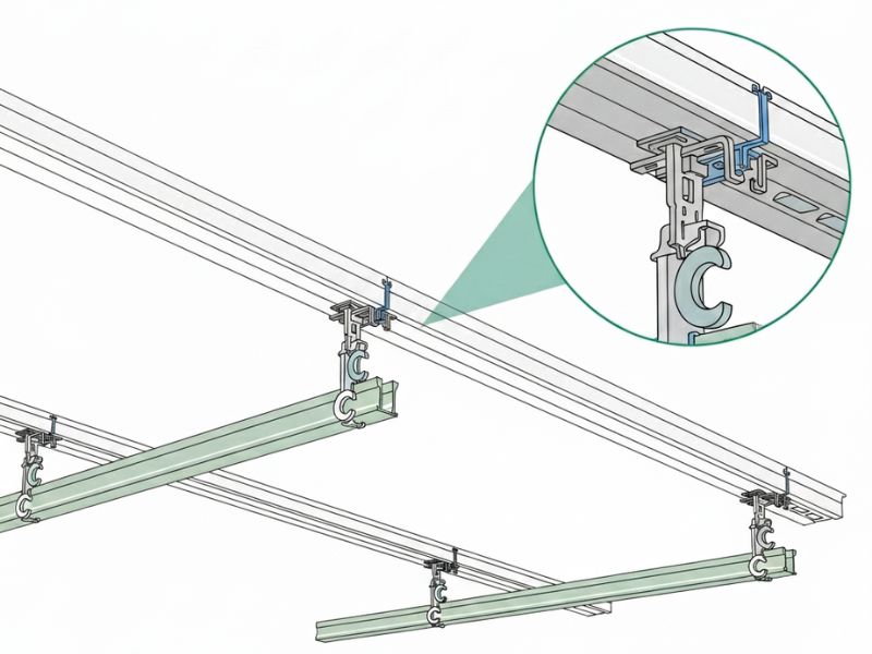 Khoảng cách khung xương trần nhựa nano