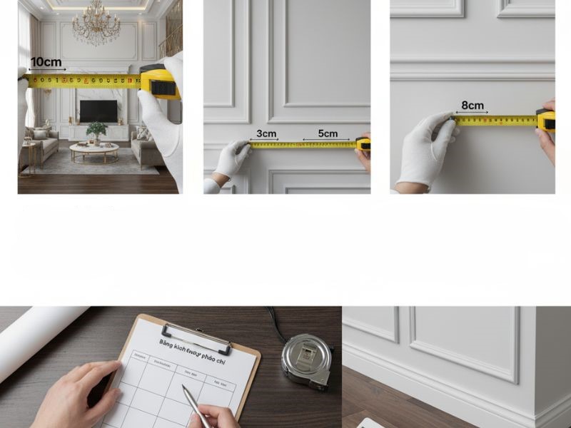 Kích thước phào chỉ tường