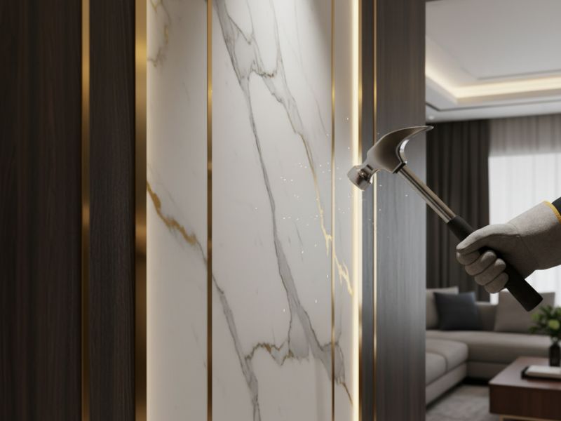 Mẫu phòng khách ốp nhựa PVC