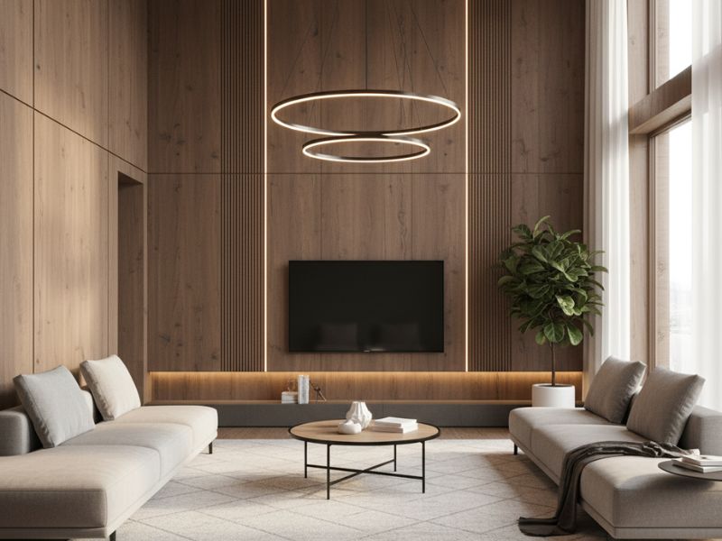 Mẫu phòng khách ốp nhựa PVC