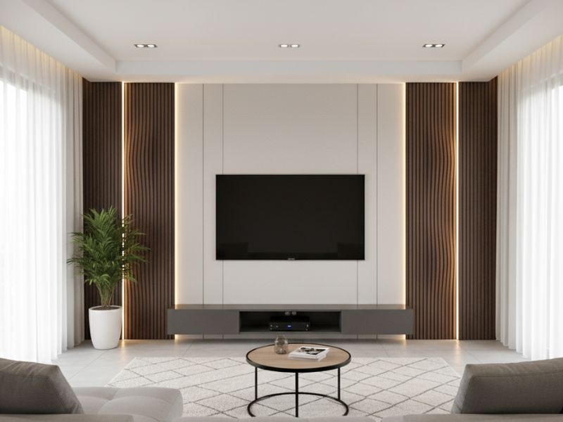 Mẫu phòng khách ốp nhựa PVC