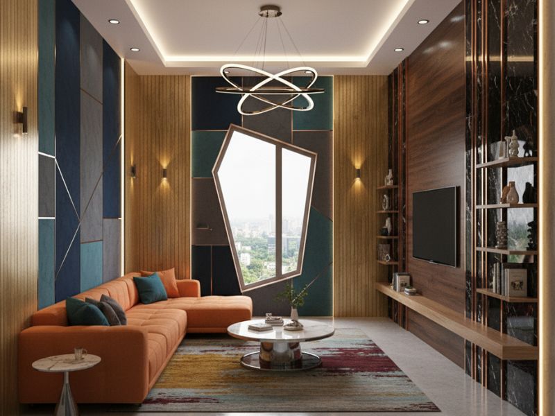 Mẫu phòng khách ốp nhựa PVC