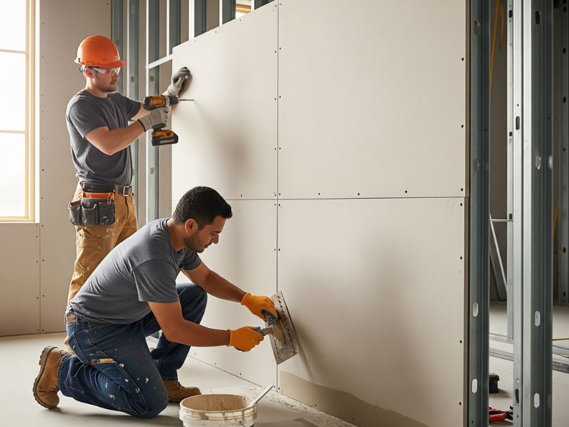 Xây vách ngăn phòng khách và bếp đơn giản