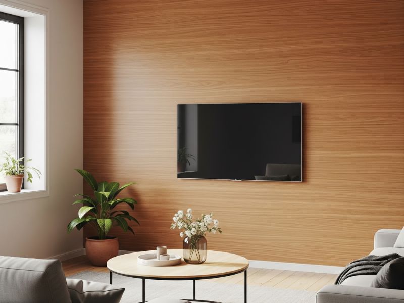 mẫu vách tivi nhựa nano